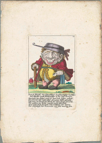 Karikatuur van Nutsch-Moloff, Martin Engelbrecht (attributed to), 1705 - 1715 Canvas Print