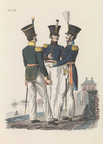 Chief Officer of the East Indian Infantry. Officier der Jagers, and Officier der Artillerie, in the West Indies, Dirk Sluyter, 1826 Canvas Print