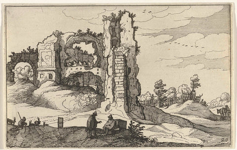 Ruin with a Gate, Willem van Nieulandt (II), 1618 Canvas Print