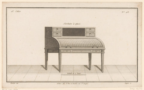 Cilindersecretaire, Nicolas Dupin, 1772 - 1779 Canvas Print