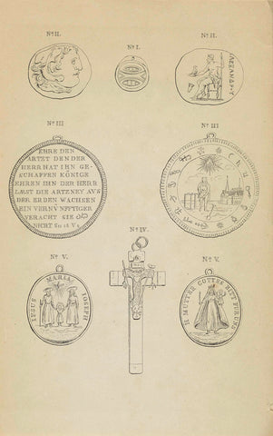 Eight amulets, Gerardus Emaus de Micault, 1847 Canvas Print