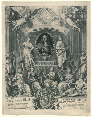 Zinneprent in honour of William III, Simon van de Passe, 1672 Canvas Print