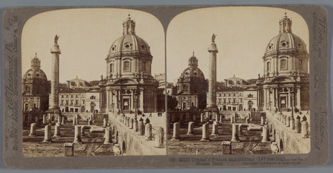 Forum of Trajan in Rome, with in the background the Santa Maria di Loreto, anonymous, c. 1890 - c. 1910 Canvas Print