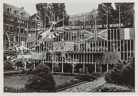 Mausoleum and Phoenix at the Damplantsoen in Amsterdam at the liberation celebrations on 26, 27 and 28 June 1945, Noordhoff. E.J., 1945 Canvas Print