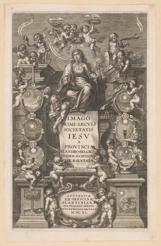 Title page for: Imago Primi Saeculi Societas Iesu a provincia Flandro-Belgica eiusdem Societatis repraesentata, Antwerp, 1640, Cornelis Galle (I), 1640 Canvas Print