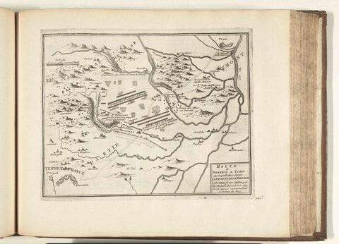 Map with the battle of Marsaglia, 1693, anonymous, 1726 Canvas Print