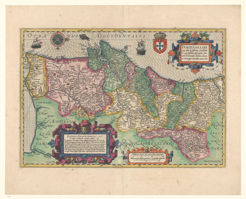 Cartography in the Netherlands, map of Portugal, Vernando Alvaro Secco, 1619 Canvas Print