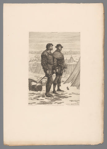 Two soldiers in a tent camp, Lucien-Étienne Mélingue, 1879 Canvas Print