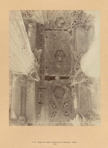 The carved ceiling of the temple of Jupiter in Baalbek, anonymous, c. 1867 - c. 1876 Canvas Print