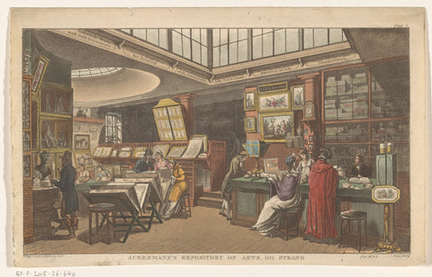 Interior of Ackerman's Repository of the Arts in London, anonymous, 1809 Canvas Print