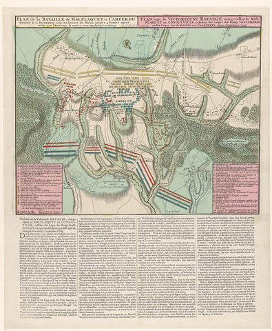 Map of the Battle of Malplaquet, 1709, anonymous, 1709 Canvas Print