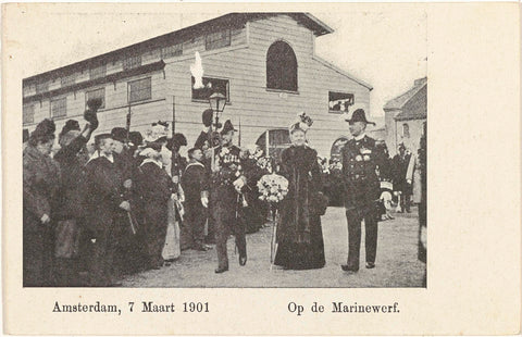 Visit of Wilhelmina, queen of the Netherlands, and Hendrik van Mecklenburg-Schwerin to the naval shipyard in Amsterdam on 7 March 1901, anonymous, anonymous, 1901 Canvas Print