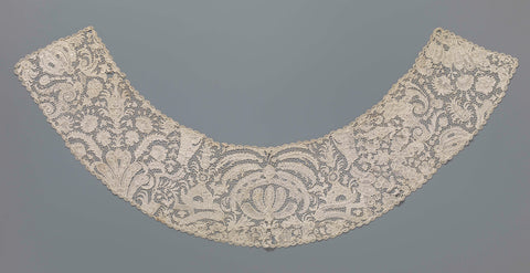 Collar composed of several pieces of needle lace with flowers and exotic fruits, anonymous, c. 1870 - c. 1899 Canvas Print