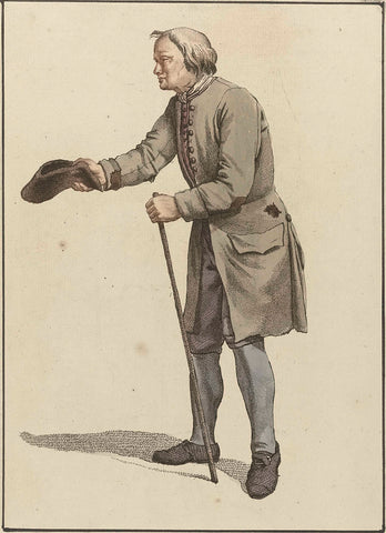 Beggar with hat and stick, Mathias de Sallieth, 1818 - 1833 Canvas Print