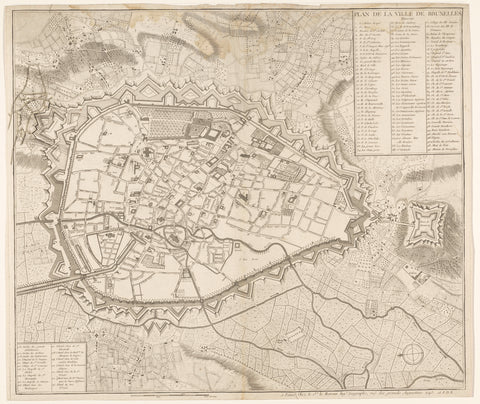 Map of Brussels, anonymous, 1745 Canvas Print