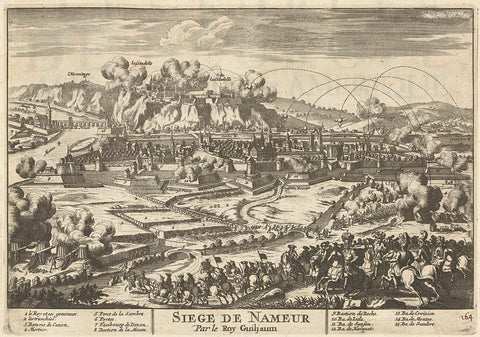 Siege of Namur by King William III, 1695, anonymous, 1726 Canvas Print