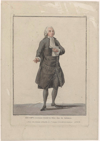 Gallerie des Modes et Costumes Français, 1782, ss 244 : Habit de Mgr. Le Lieutenant Général de Polic (...), anonymous, 1782 Canvas Print