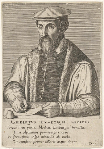 Portrait of Gilbert Fusch, Philips Galle, 1572 Canvas Print