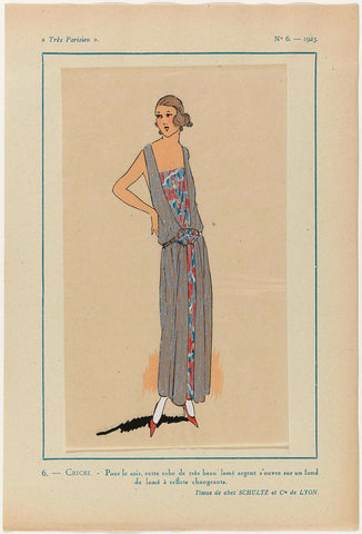 Très Parisien, 1923, No. 6: 6.- CRICRI. - Pour le soir, cette robe..., anonymous, 1923 Canvas Print