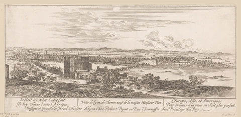 Gezicht op Lyon vanuit het huis van mijnheer Pion, Israël Silvestre, 1631 - 1691 Canvas Print