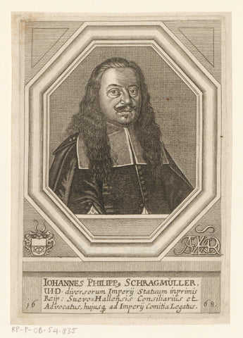 Portrait of Johann Philipp Schragmüller, Matthias of Sommer, 1668 Canvas Print