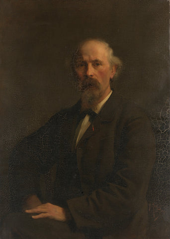 Portrait of Pieter Stortenbeker (1828-1898), painter, Pieter de Josselin de Jong, c. 1884 Canvas Print