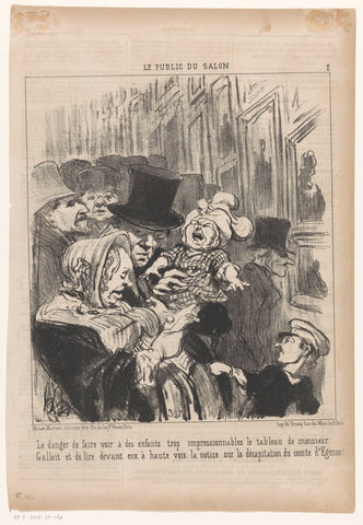 Weeping child in a salon, Honoré Daumier, 1852 Canvas Print