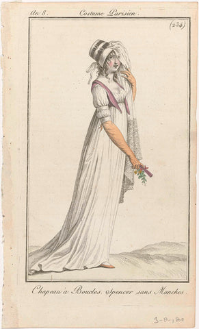 Journal des Dames et des Modes, Costume Parisien, 3 August 1800, Year 8, (234) : Chapeau à Boucles (...), anonymous, 1800 Canvas Print