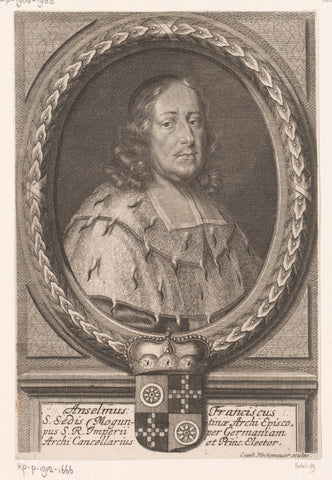 Portret van Anselm Franz von Ingelheim, Leonhard Heckenauer, 1690 - 1697 Canvas Print