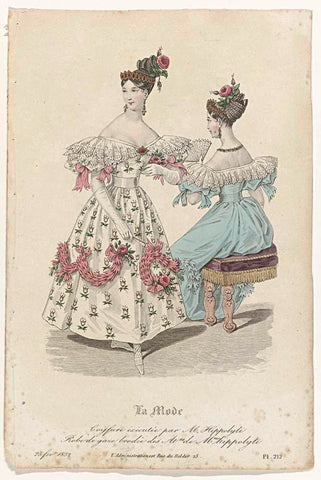 La Mode, 25 February 1832, Pl. 212 : Coiffure éécuté (...), anonymous, 1832 Canvas Print