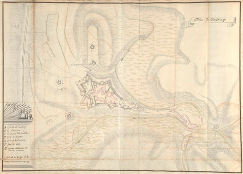 Map of the city of Limbourg, c. 1701-1715, Samuel Du Ry de Champdoré, 1701 - 1715 Canvas Print