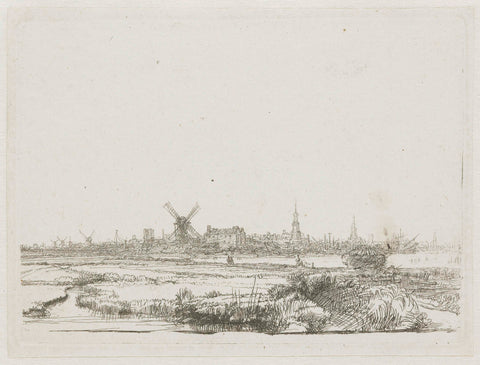 View of Amsterdam from the Kadijk, Rembrandt van Rijn, c. 1641 Canvas Print