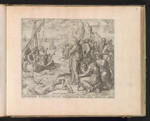 Christ tells parables from a nave, Pieter Jalhea Furnius, 1585 Canvas Print