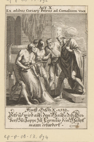 Cornelius has apostle Peter called to himself, anonymous, 1697 Canvas Print