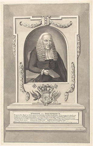 Portrait of Willem van Heemskerck, D. de Bruin, 1797 Canvas Print