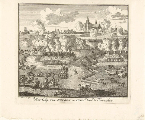 Beleg van Bergen op Zoom, 1747, Gerard Sibelius, 1750 - 1752 Canvas Print