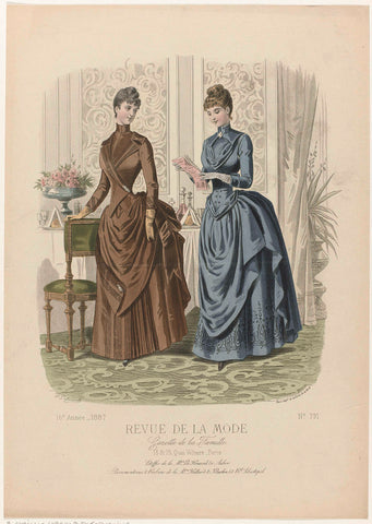 Revue de la Mode, Gazette de la Famille, Sunday, February 27, 1887, 16th Year, No. 791: Etoffes de la M.on Le Houssel (...), A. Chaillot, 1887 Canvas Print