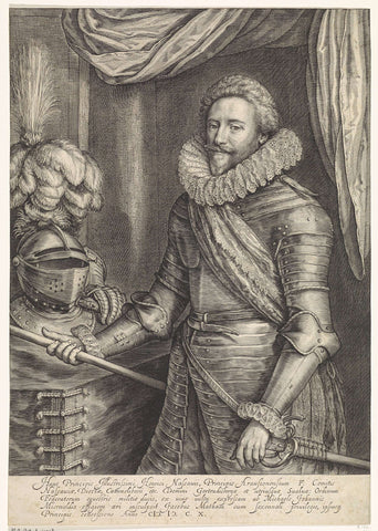 Portrait of Frederick Henry, Prince of Orange-Nassau, Jacob Matham, 1610 Canvas Print