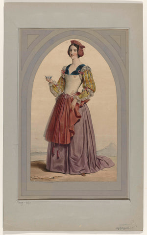 Woman in Renaissance costume, anonymous, 1800 - 1900 Canvas Print