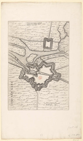 Map of Sas-van-Gent, 1644, anonymous, 1644 Canvas Print