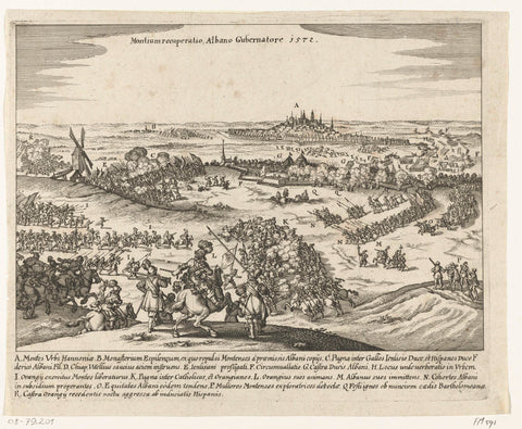 Alva besieges Bergen in Hainaut, 1572, anonymous, 1649 - 1651 Canvas Print