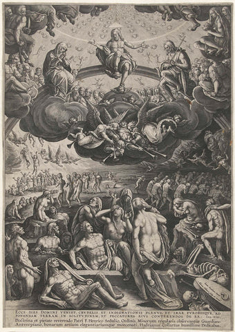 Last Judgement, Adriaen Collaert, 1570 - 1618 Canvas Print