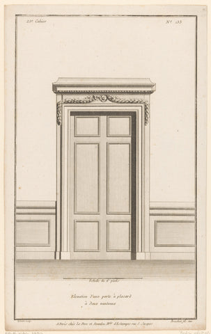 Door with garlands, Jean Pelletier, 1772 - 1779 Canvas Print