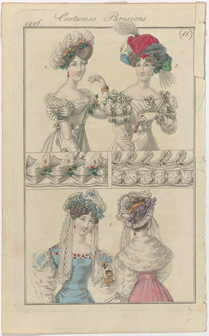 Journal des Dames et des Modes, editie Frankfurt 1826, Costumes Parisiens, (11), anonymous, 1826 Canvas Print