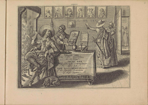 Title print with brothel scene, Crispijn van de Passe (II), 1635 Canvas Print