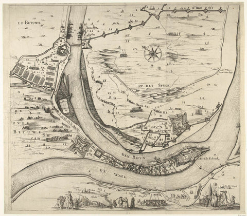 Siege of Schenckenschans (middle sheet), 1635, Willem Hondius, 1635 Canvas Print