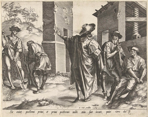 The Parable of the Vineyard: The Vineyard Owner Hires Workers, Cornelis Cort, 1563 Canvas Print