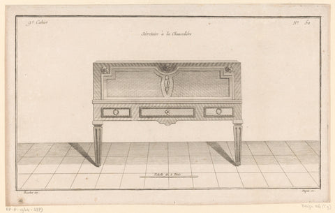 Secretaire with floral motifs, Nicolas Dupin, 1772 - 1779 Canvas Print