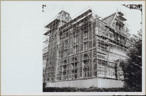 West and south façade of Rijksprentenkabinet and library in the scaffolding, 1964 Canvas Print