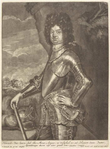 Portret van een hertog, mogelijk Heinrich von Saksen-Merseburg, Pieter Schenk (I), 1670 - 1713 Canvas Print